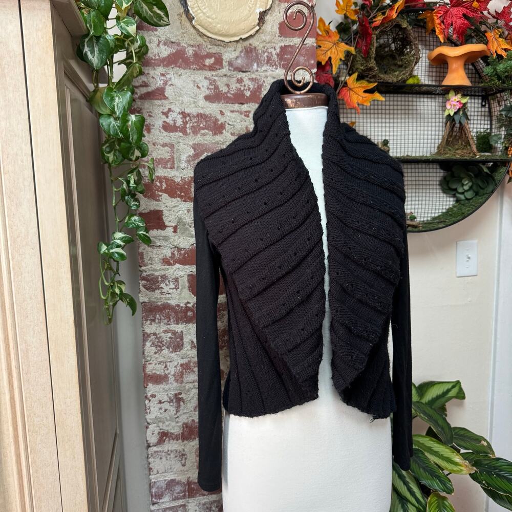 Vintage 90s Fold Over Collar Knit Cardigan Small